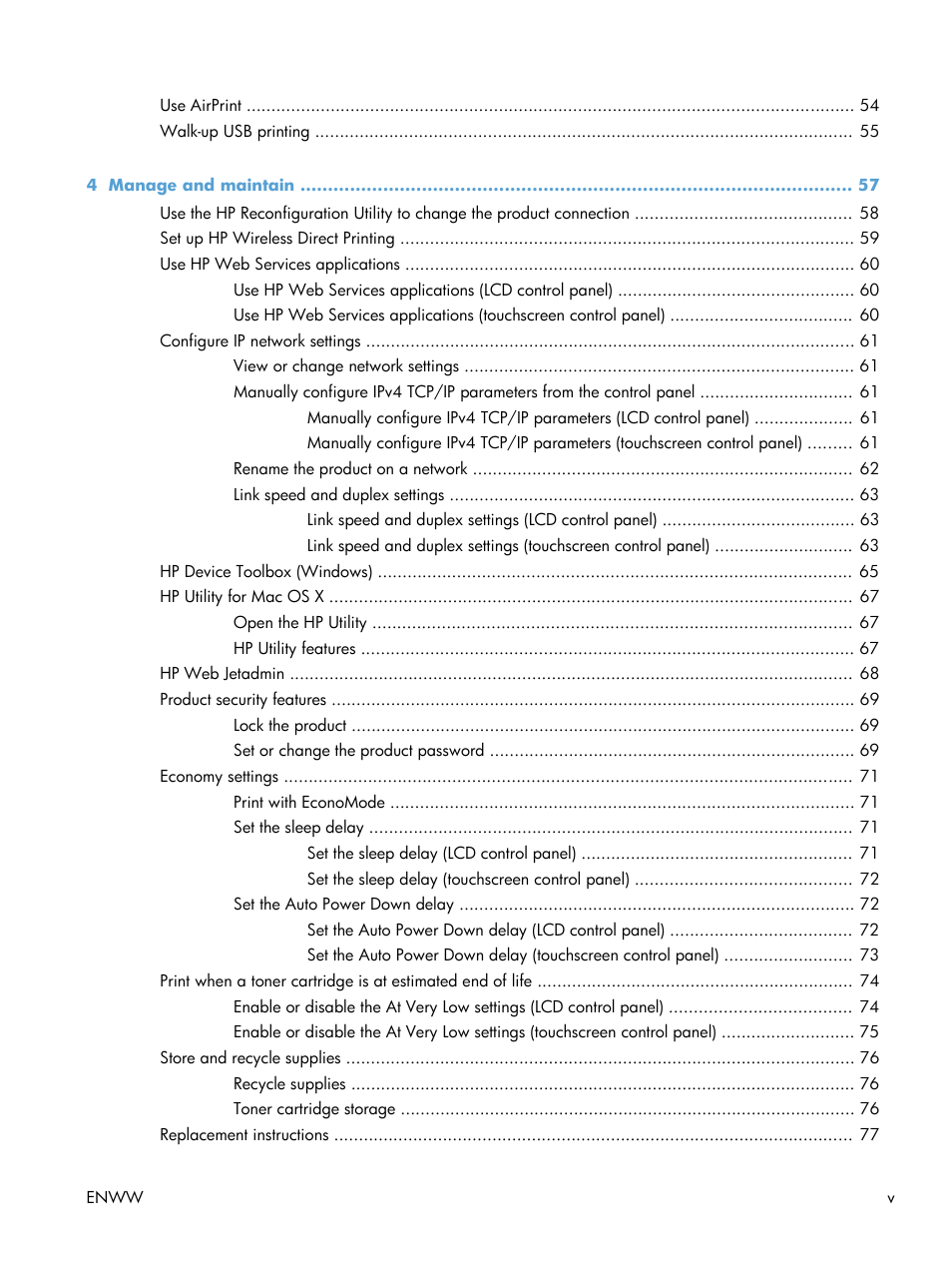 HP LaserJet Pro 400 Printer M401 series User Manual | Page 7 / 148