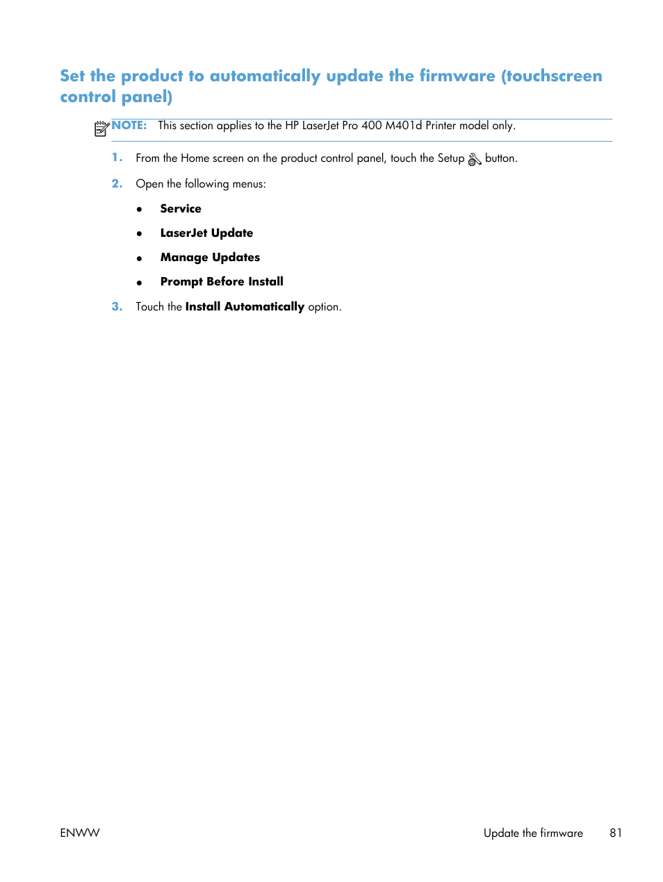 HP LaserJet Pro 400 Printer M401 series User Manual | Page 93 / 148