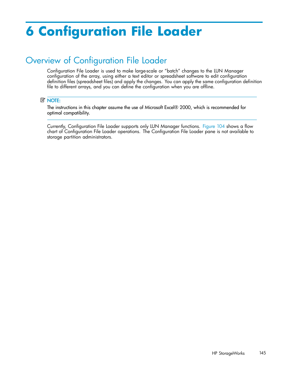 6 configuration file loader, Overview of conﬁguration file loader, 6 conﬁguration file loader | HP StorageWorks XP10000 Disk Array User Manual | Page 145 / 178