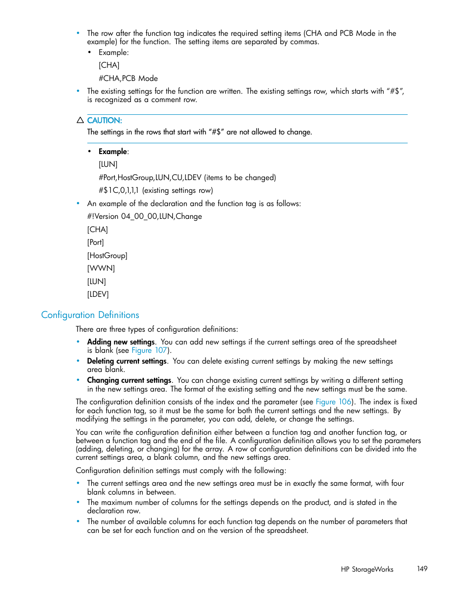 Conﬁguration deﬁnitions | HP StorageWorks XP10000 Disk Array User Manual | Page 149 / 178