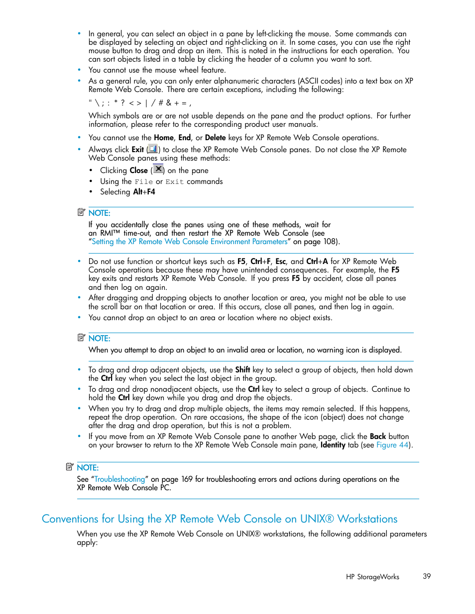 Conventions for using the xp remote web | HP StorageWorks XP10000 Disk Array User Manual | Page 39 / 178