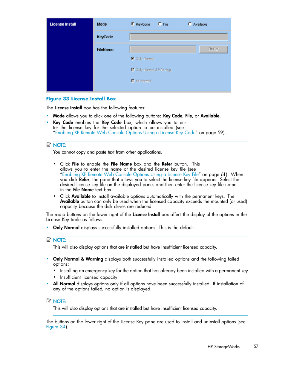 License install box, Figure 33 | HP StorageWorks XP10000 Disk Array User Manual | Page 57 / 178