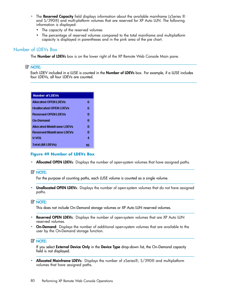 Number of ldevs box, 49 number of ldevs box | HP StorageWorks XP10000 Disk Array User Manual | Page 80 / 178