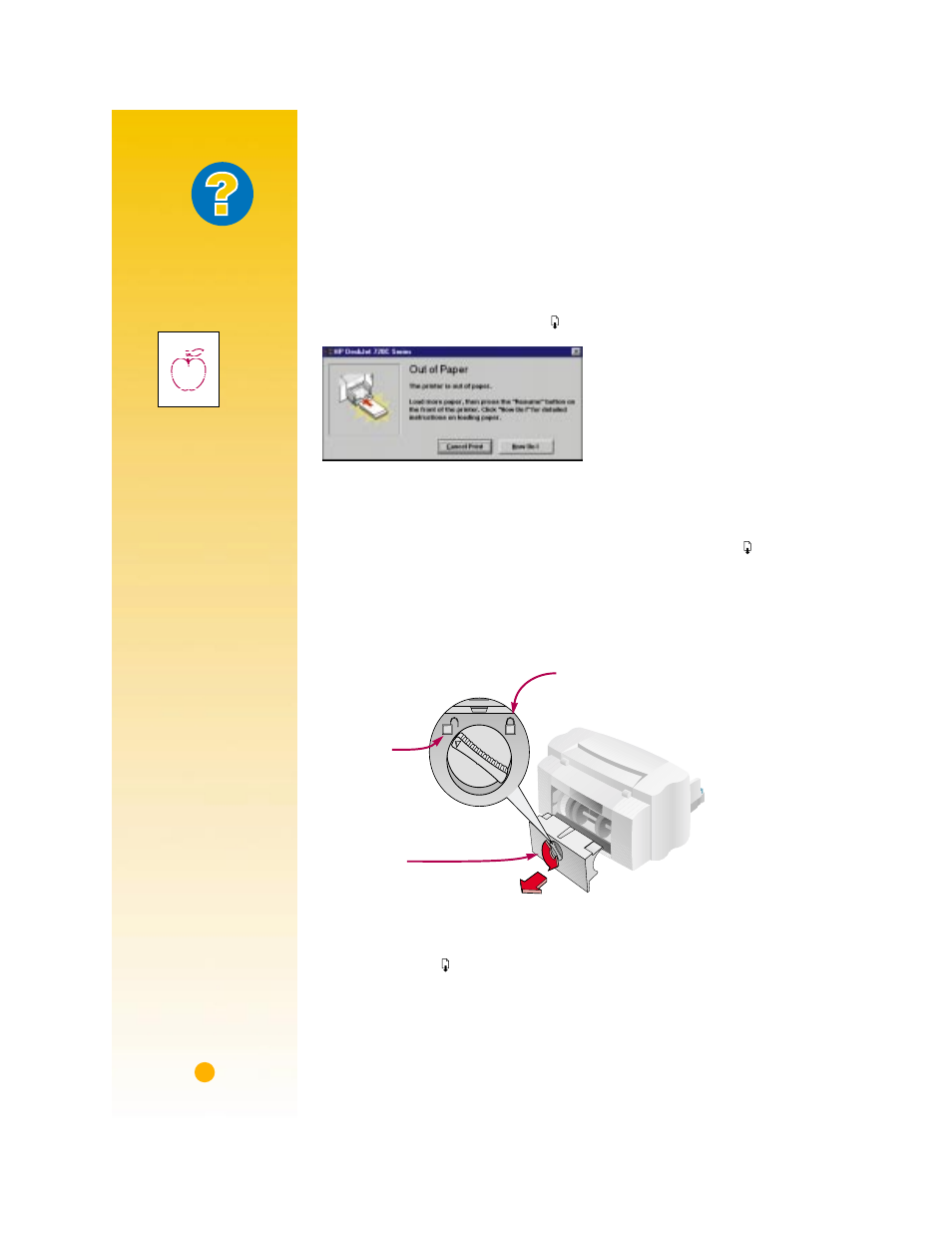 While you’re printing, If you run out of paper before you’ve finished, If the paper jams in the printer | What if | HP Deskjet 720c Printer User Manual | Page 10 / 66