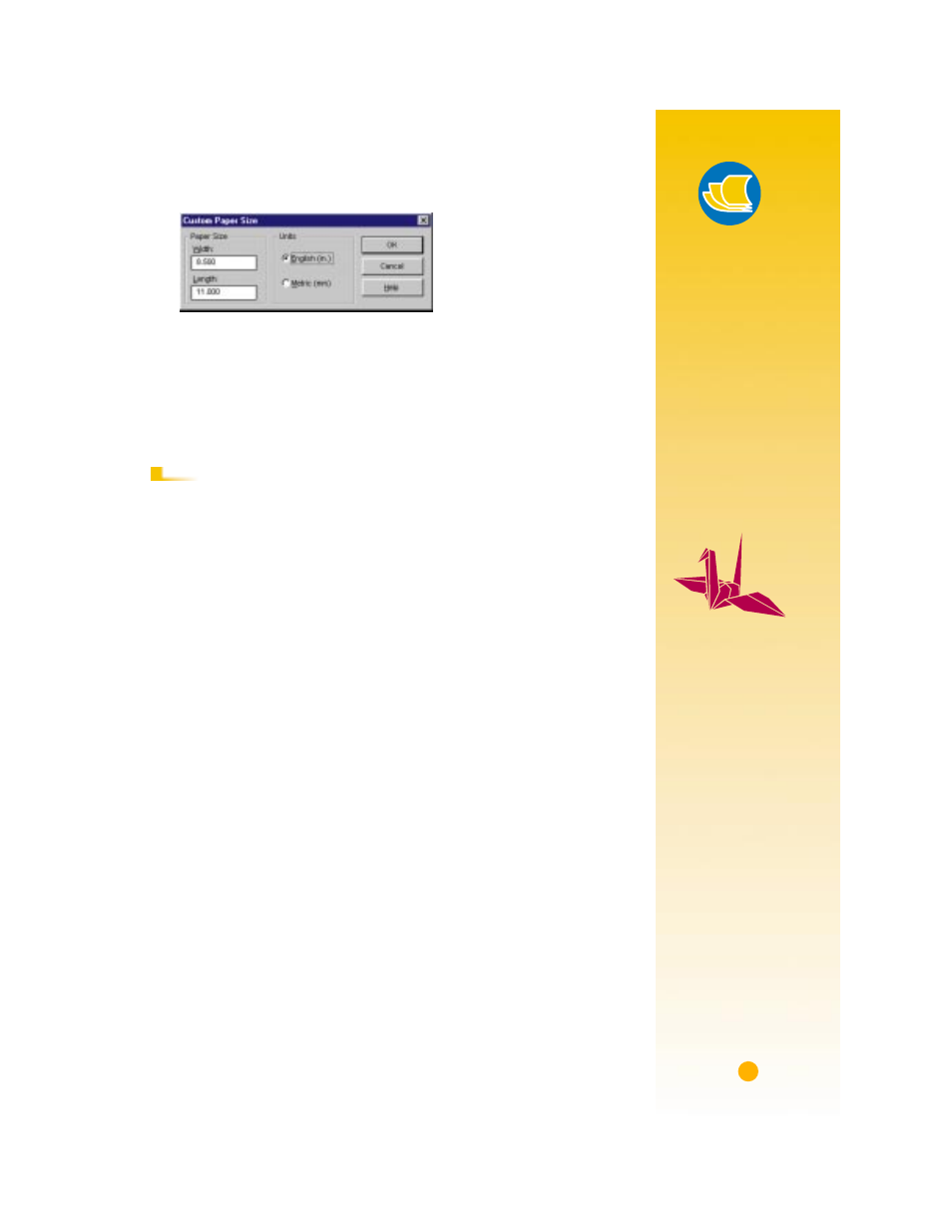 2 type the dimensions of the paper in the custom p, 3 load the paper in the printer and print as you w, Paper pointers | HP Deskjet 720c Printer User Manual | Page 19 / 66