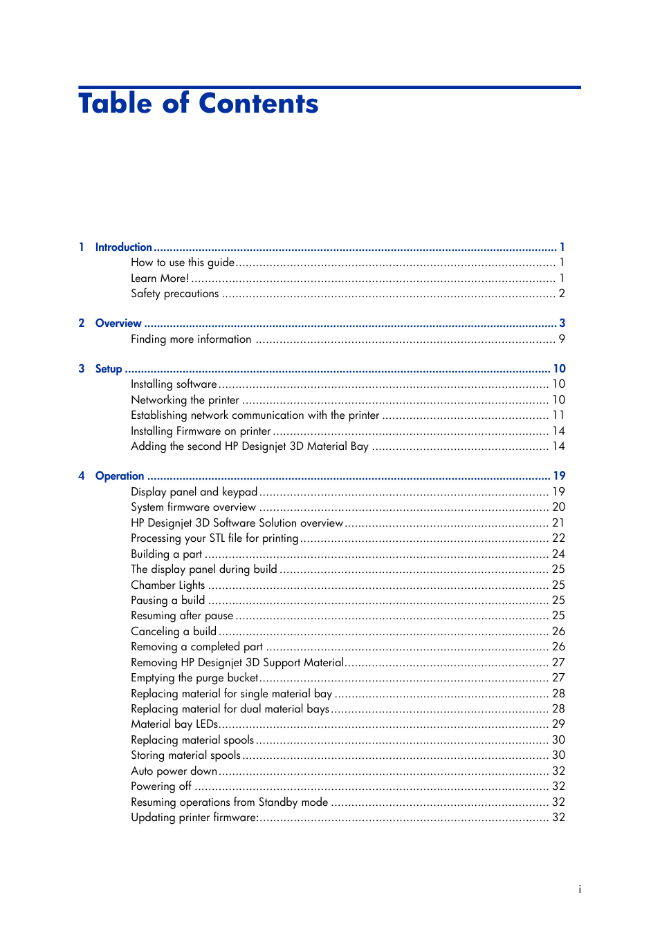 HP Designjet 3D Printer series User Manual | Page 3 / 75