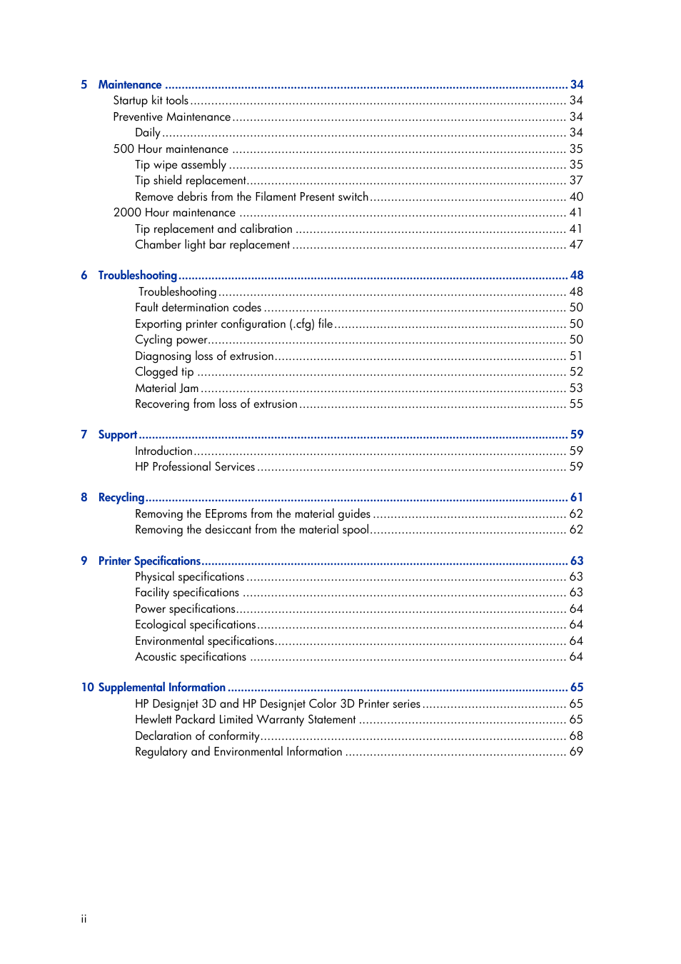 HP Designjet 3D Printer series User Manual | Page 4 / 75