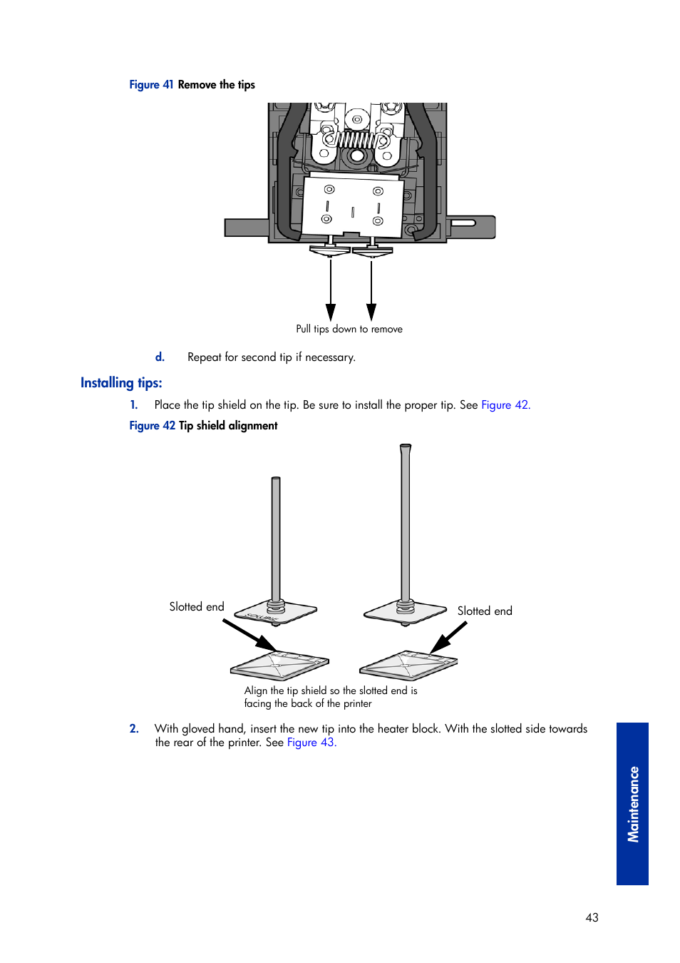 Installing tips, Maintenance | HP Designjet 3D Printer series User Manual | Page 47 / 75