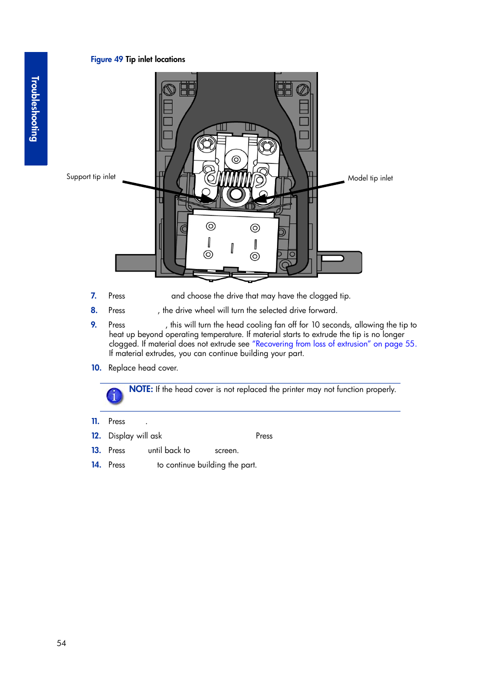 Figure 49, If ther, Troubl eshooting | HP Designjet 3D Printer series User Manual | Page 58 / 75