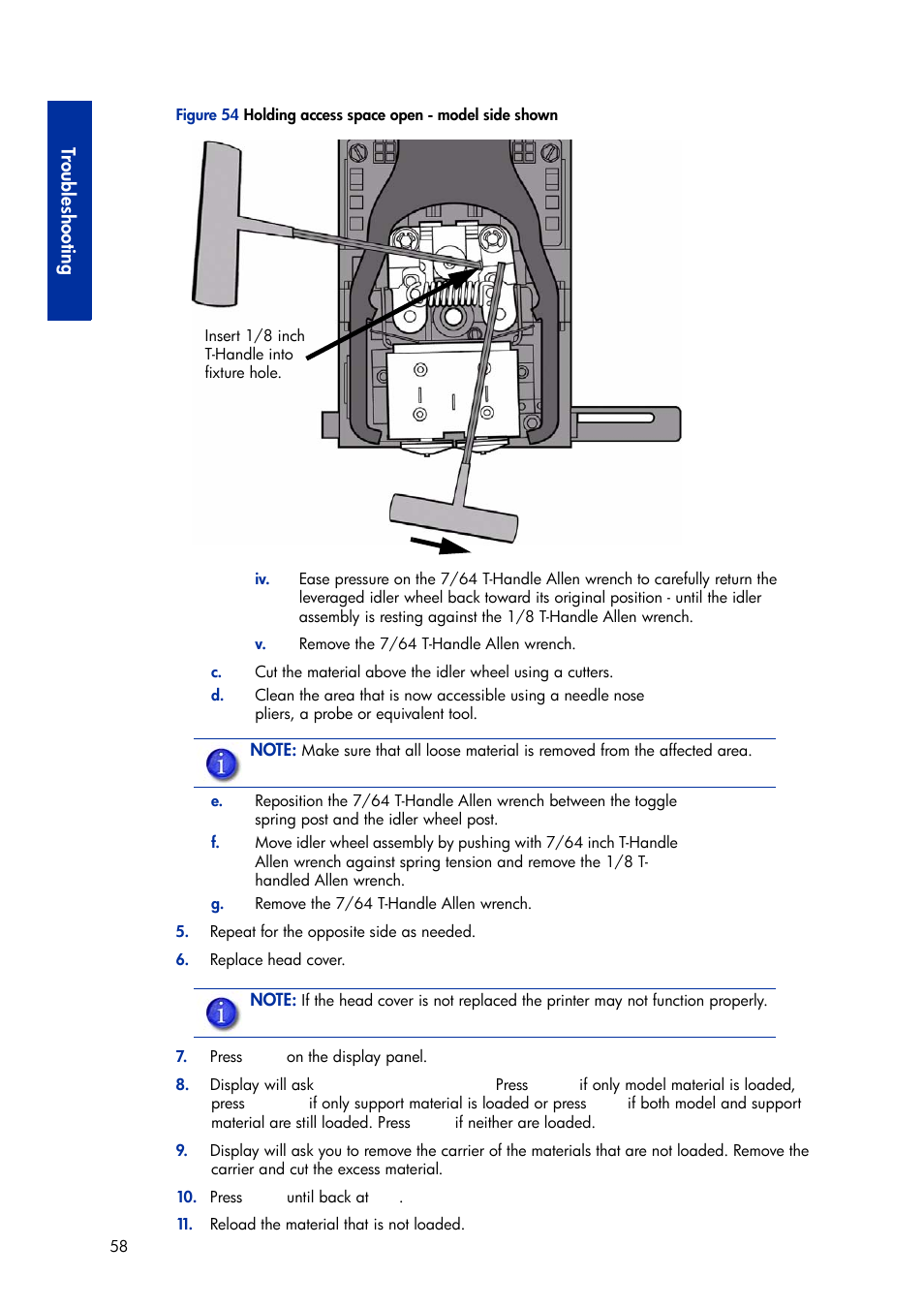 Figure 54, Troubl eshooting | HP Designjet 3D Printer series User Manual | Page 62 / 75