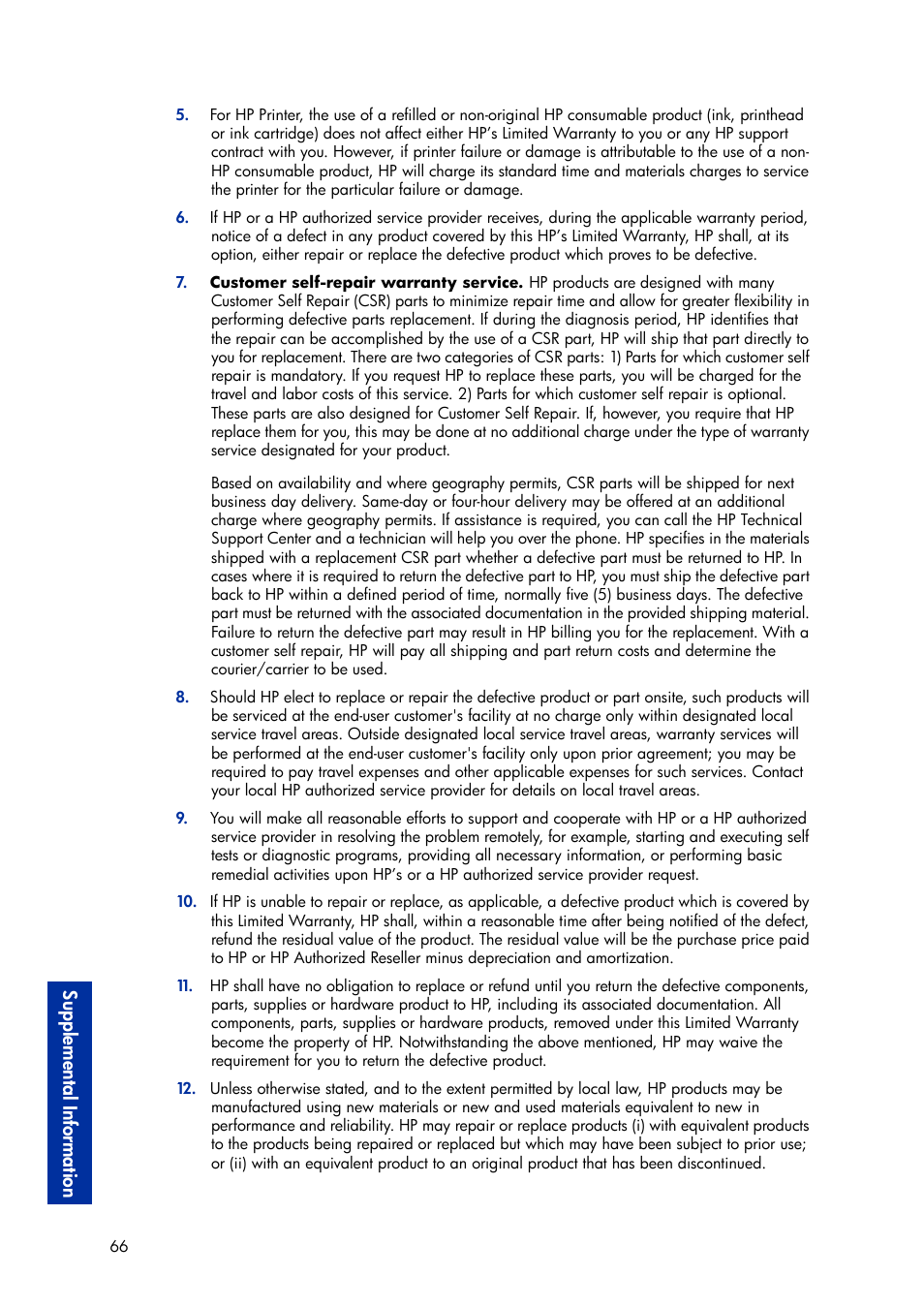 Suppl em ental inf orm ation | HP Designjet 3D Printer series User Manual | Page 70 / 75