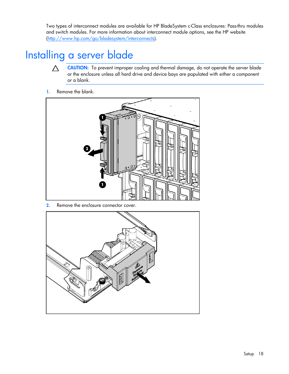 Installing a server blade | HP ProLiant BL465c G6 Server-Blade User Manual | Page 18 / 93