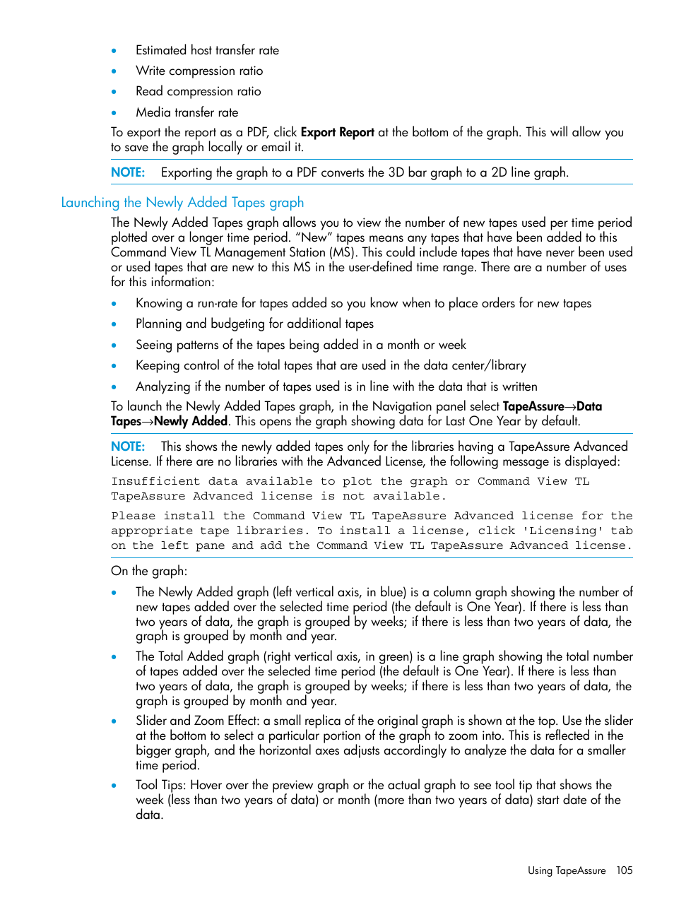 Launching the newly added tapes graph | HP Command View for Tape Libraries Software User Manual | Page 105 / 276