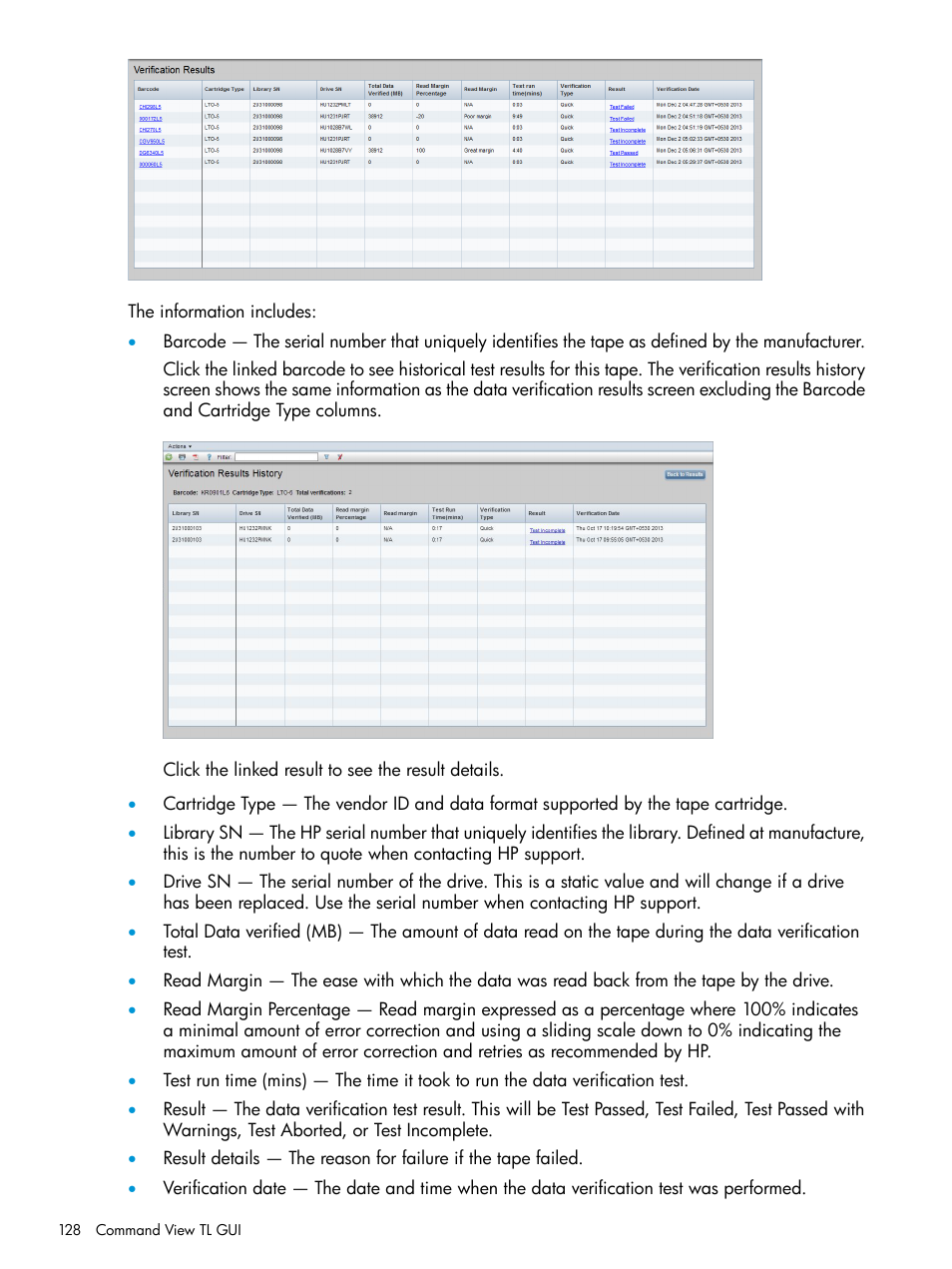 HP Command View for Tape Libraries Software User Manual | Page 128 / 276