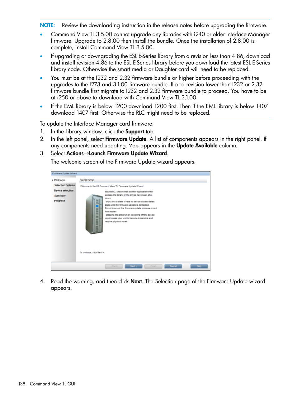 HP Command View for Tape Libraries Software User Manual | Page 138 / 276