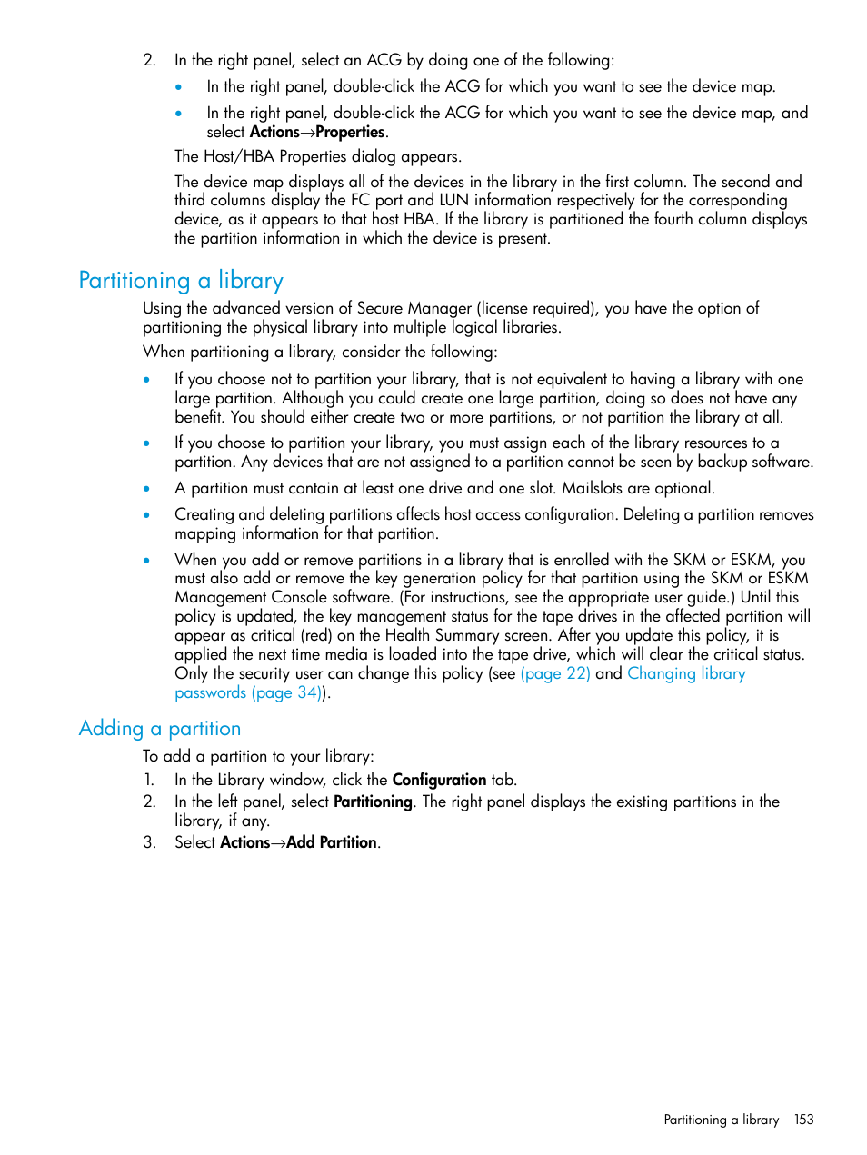 Partitioning a library, Adding a partition, Library partitioning | HP Command View for Tape Libraries Software User Manual | Page 153 / 276