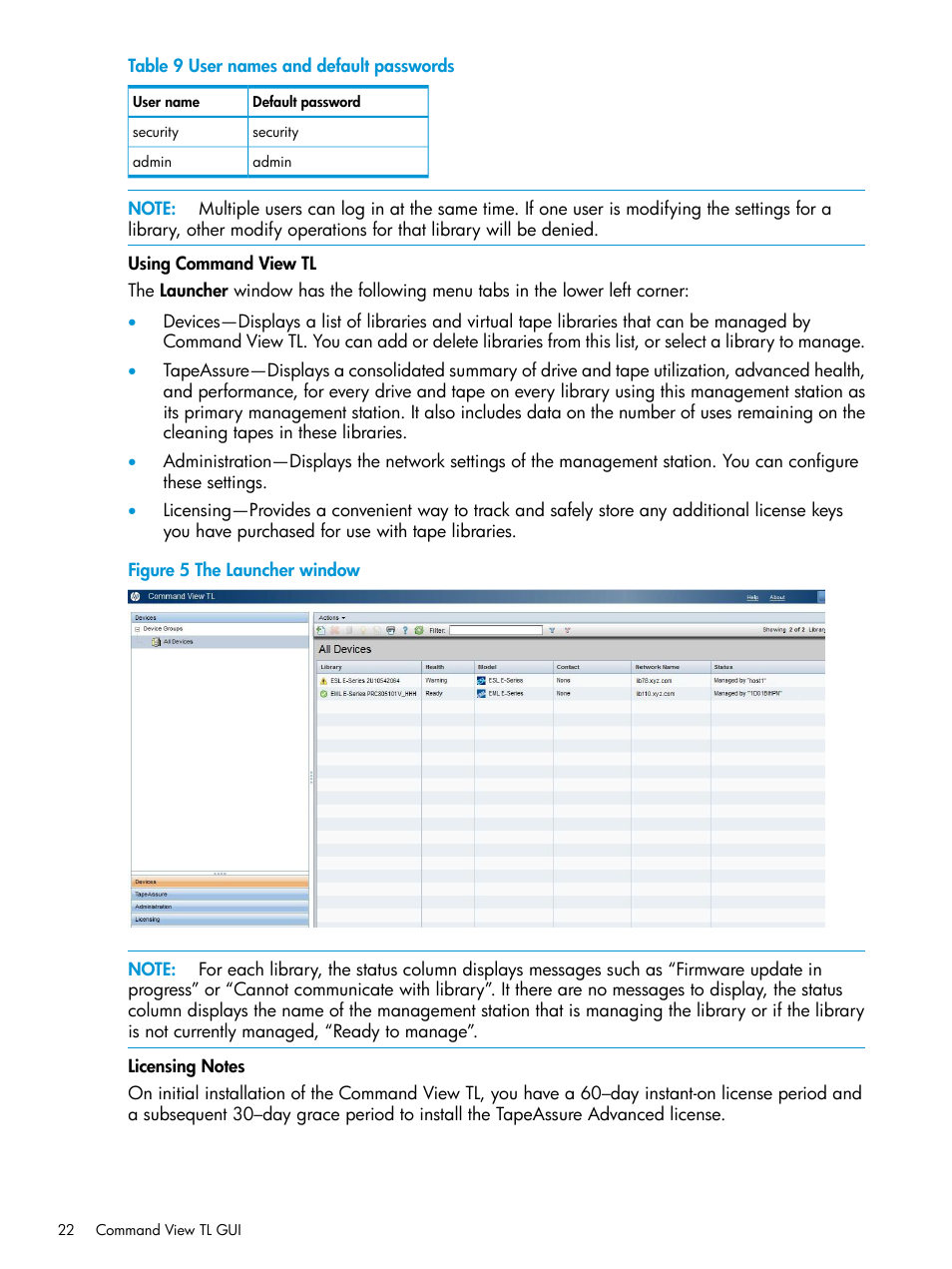 HP Command View for Tape Libraries Software User Manual | Page 22 / 276