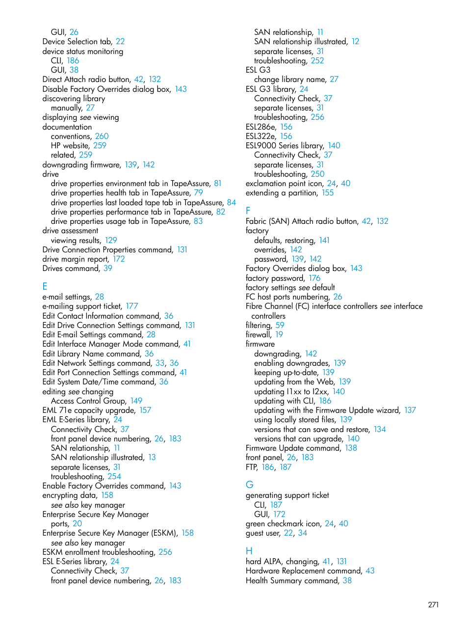 HP Command View for Tape Libraries Software User Manual | Page 271 / 276