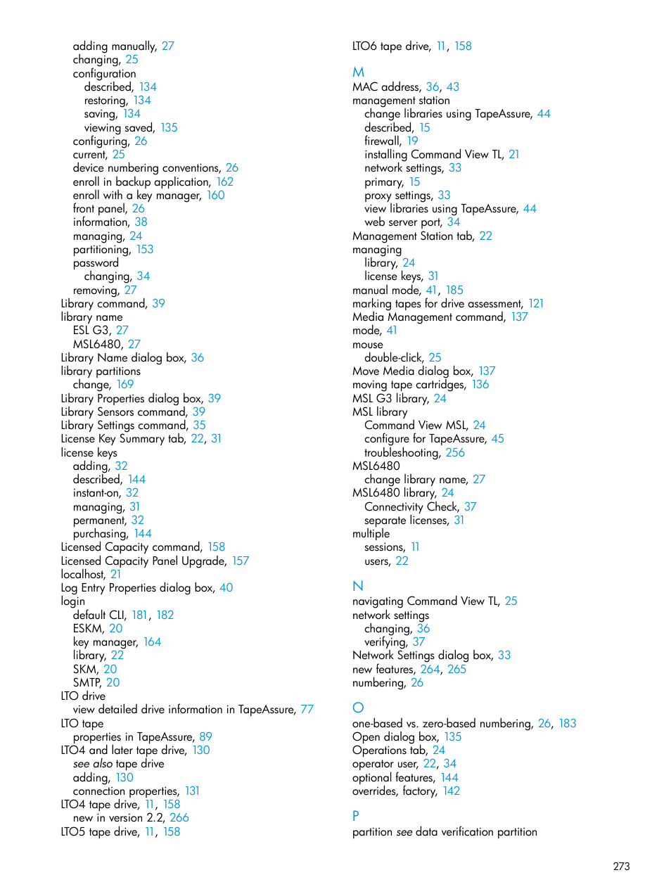 HP Command View for Tape Libraries Software User Manual | Page 273 / 276