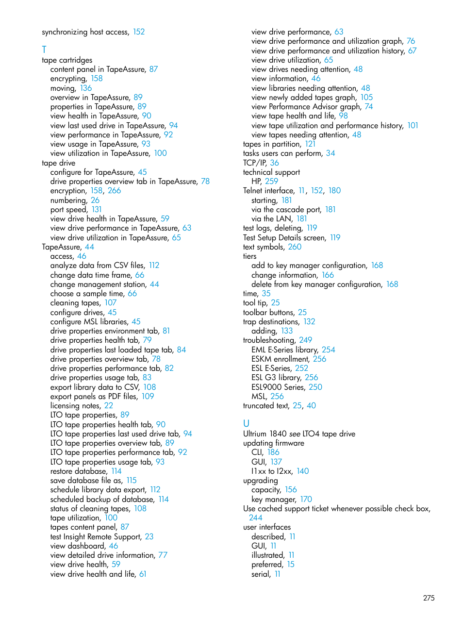 HP Command View for Tape Libraries Software User Manual | Page 275 / 276