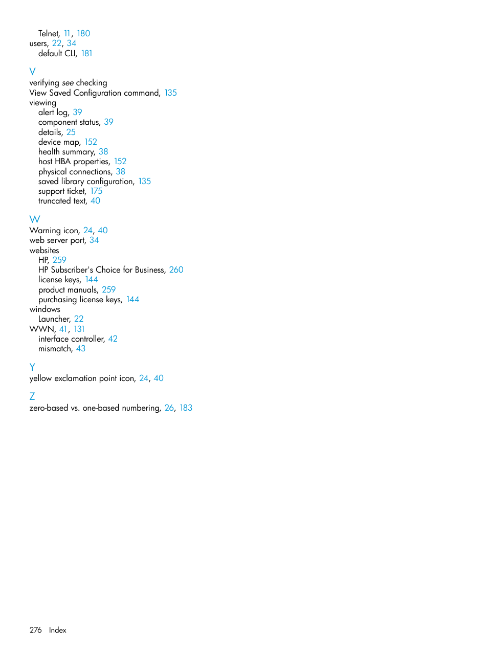 HP Command View for Tape Libraries Software User Manual | Page 276 / 276