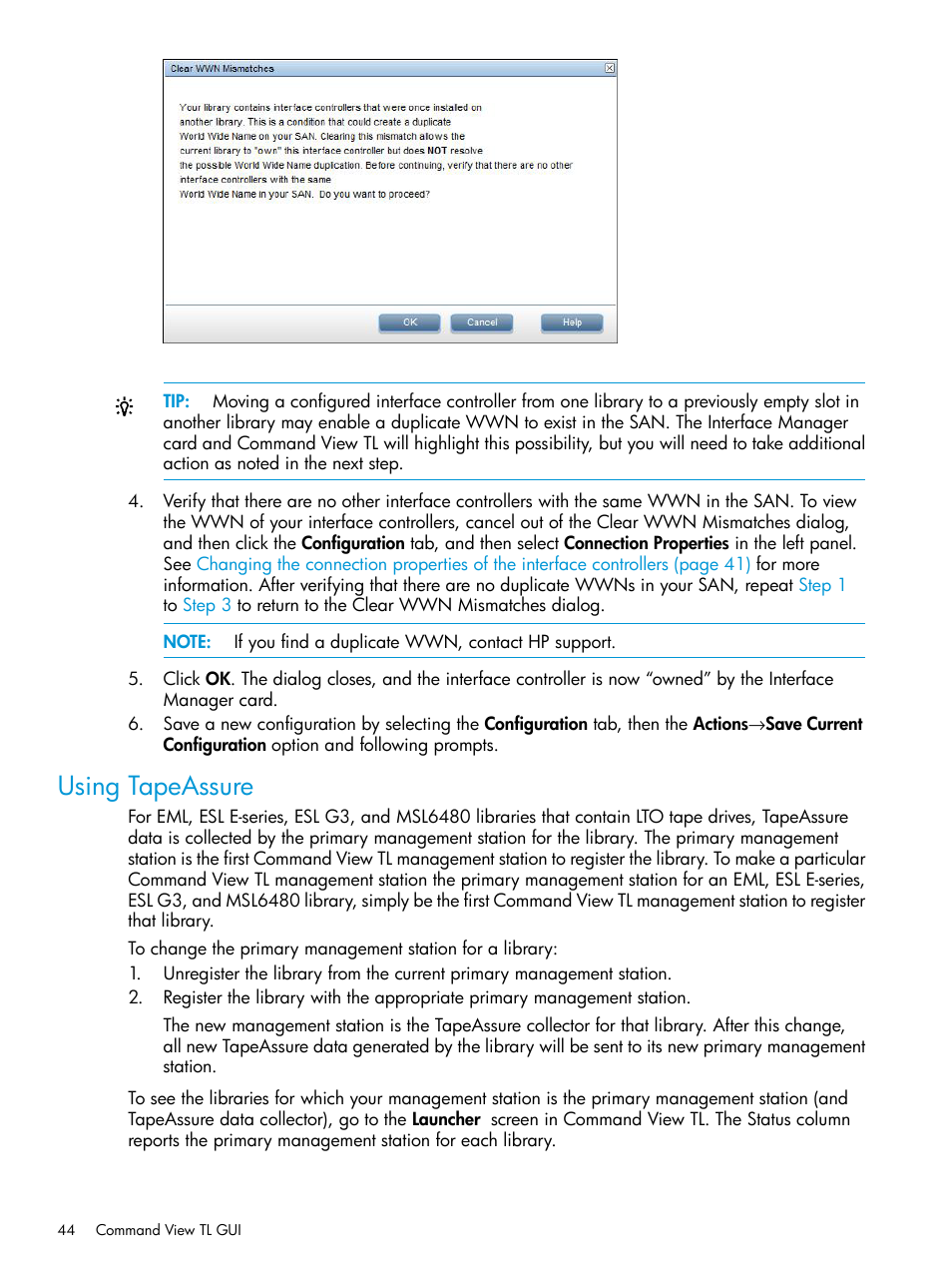 Using tapeassure | HP Command View for Tape Libraries Software User Manual | Page 44 / 276