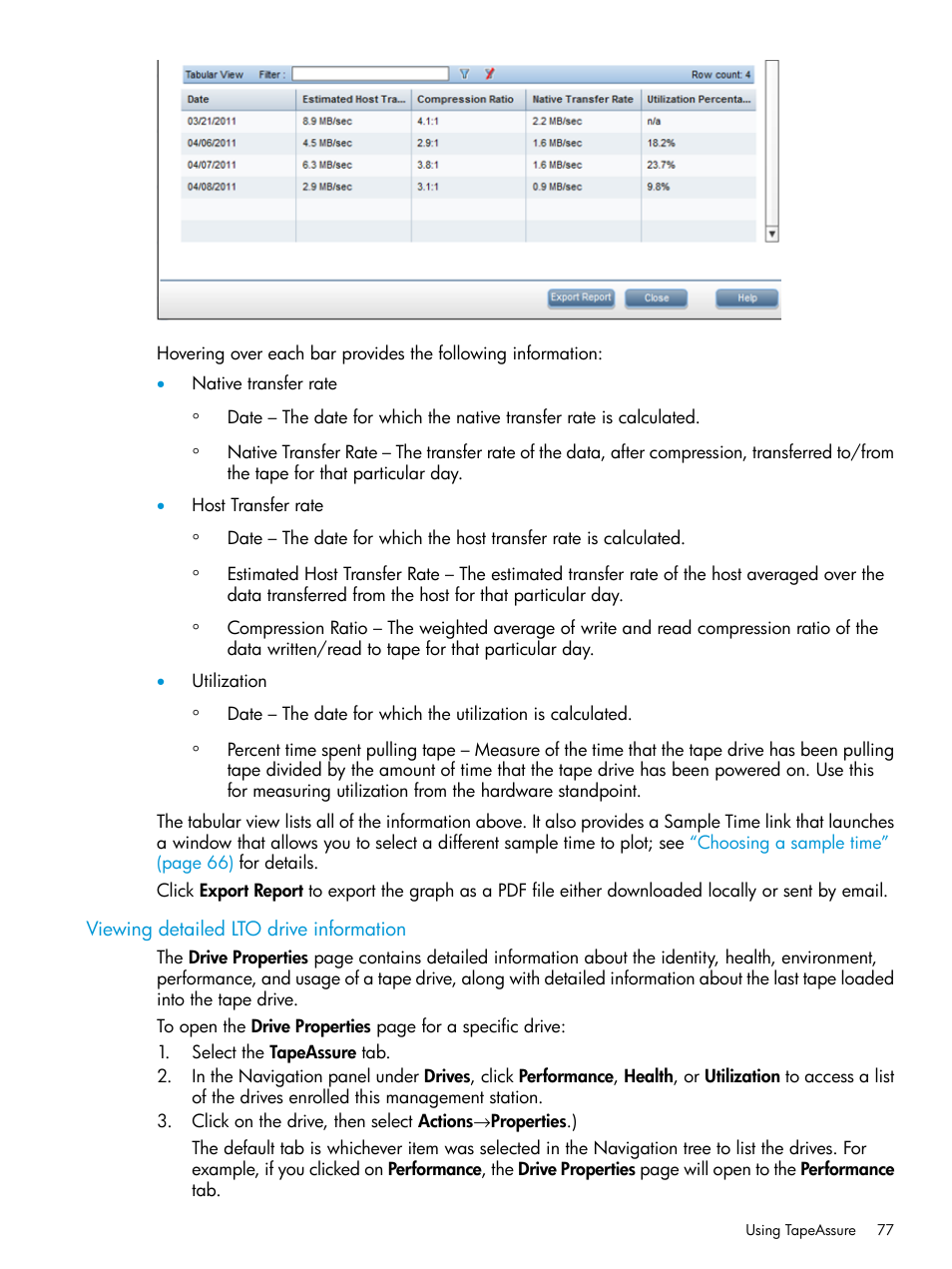 Viewing detailed lto drive information | HP Command View for Tape Libraries Software User Manual | Page 77 / 276