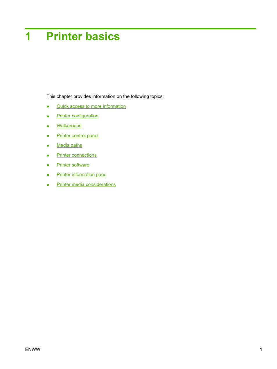 Printer basics, 1 printer basics, 1printer basics | HP LaserJet 1020 Plus Printer User Manual | Page 11 / 114