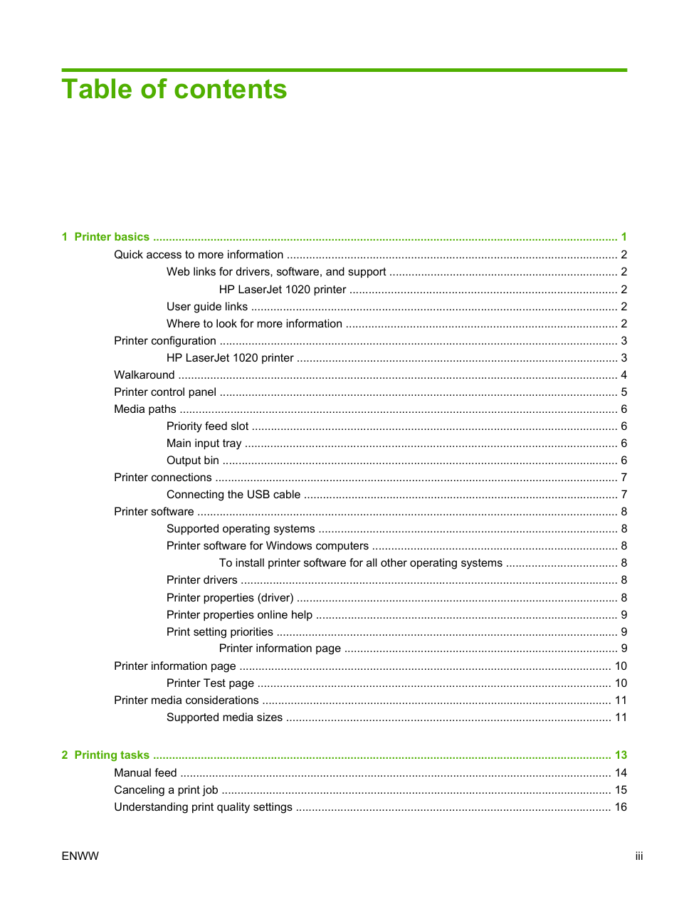 HP LaserJet 1020 Plus Printer User Manual | Page 5 / 114