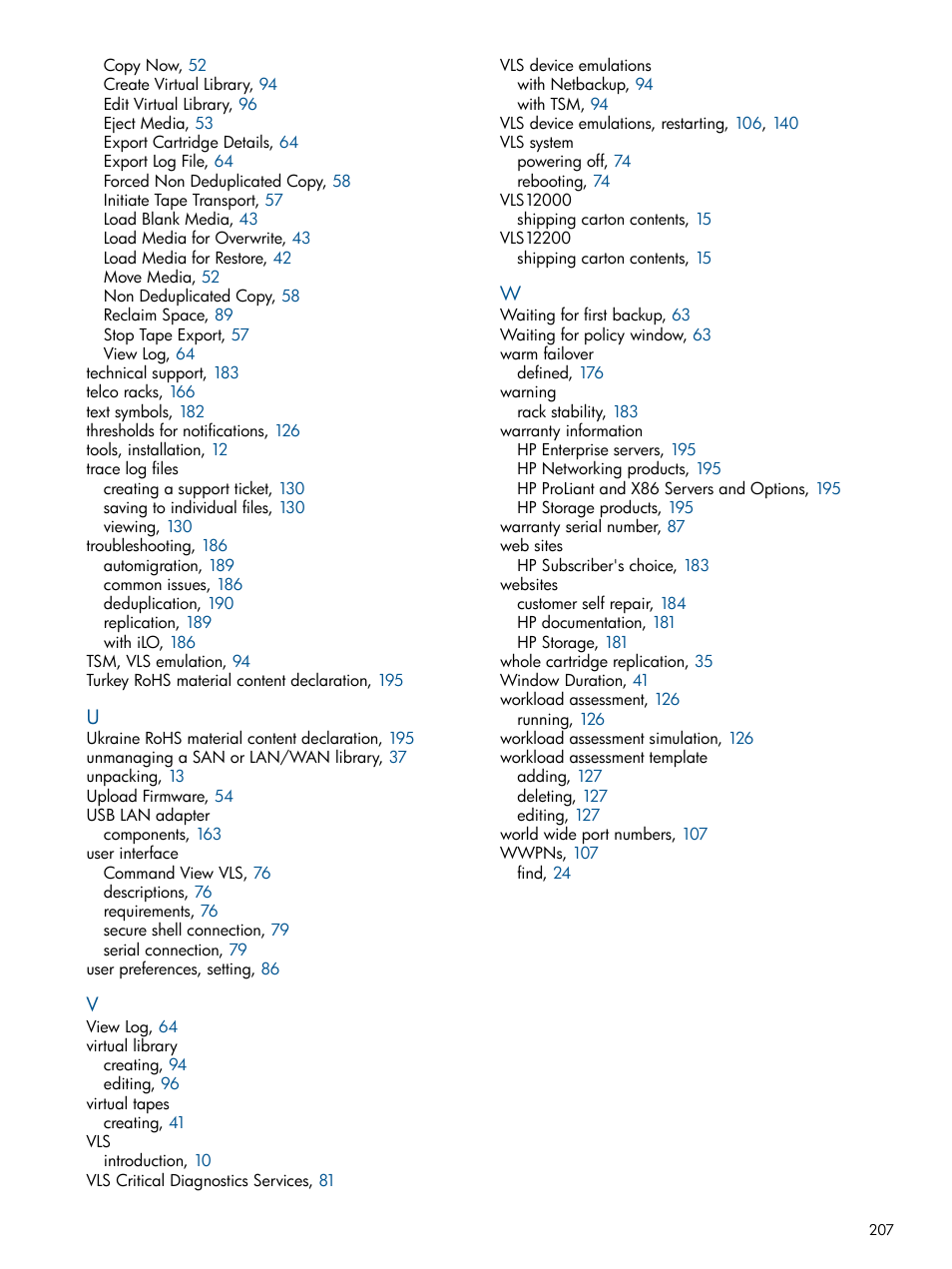 HP 12000 Virtual Library System EVA Gateway User Manual | Page 207 / 207