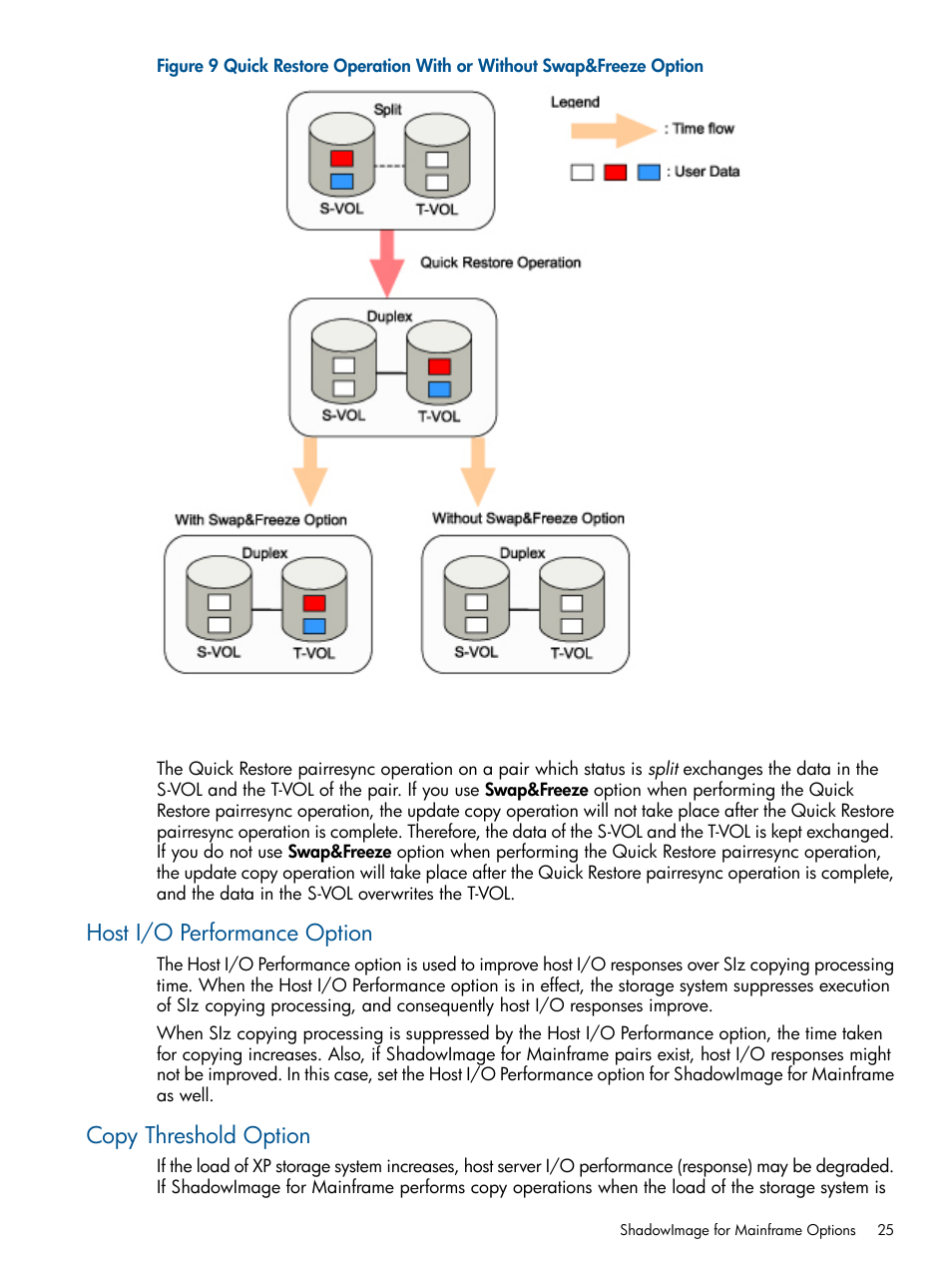 Host i/o performance option, Copy threshold option, Host i/o performance option copy threshold option | HP StorageWorks XP Remote Web Console Software User Manual | Page 25 / 114