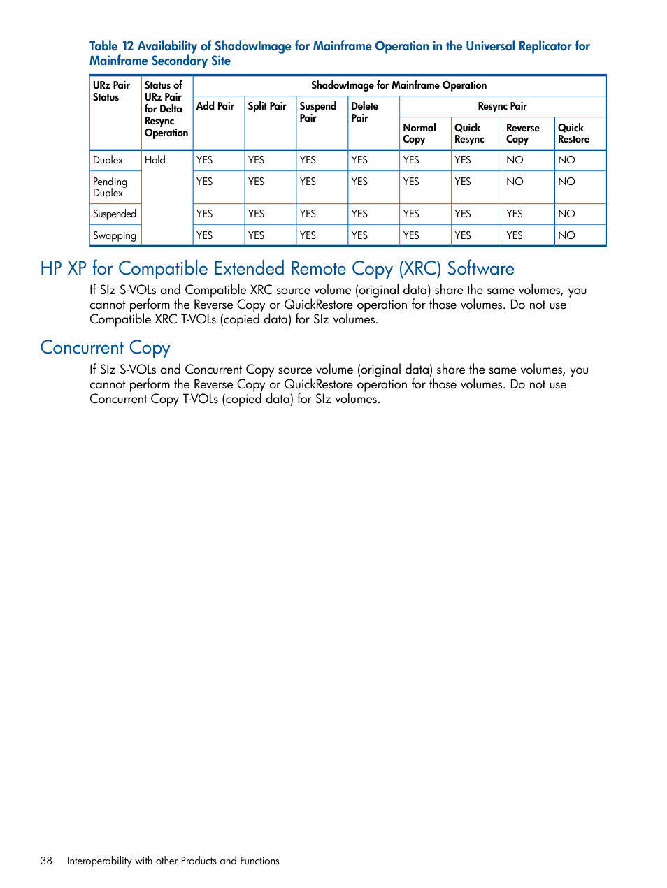 Concurrent copy | HP StorageWorks XP Remote Web Console Software User Manual | Page 38 / 114