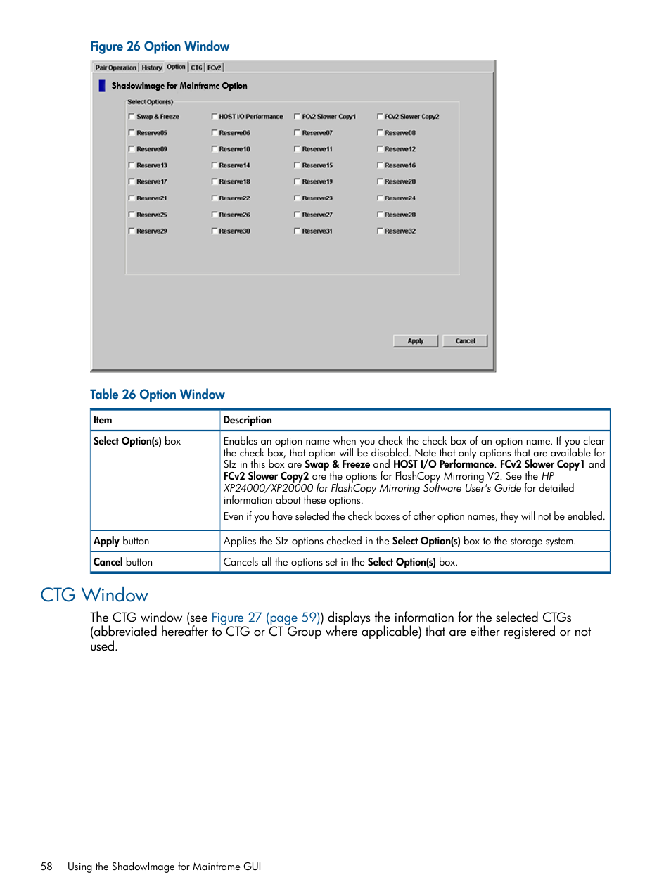 Ctg window | HP StorageWorks XP Remote Web Console Software User Manual | Page 58 / 114