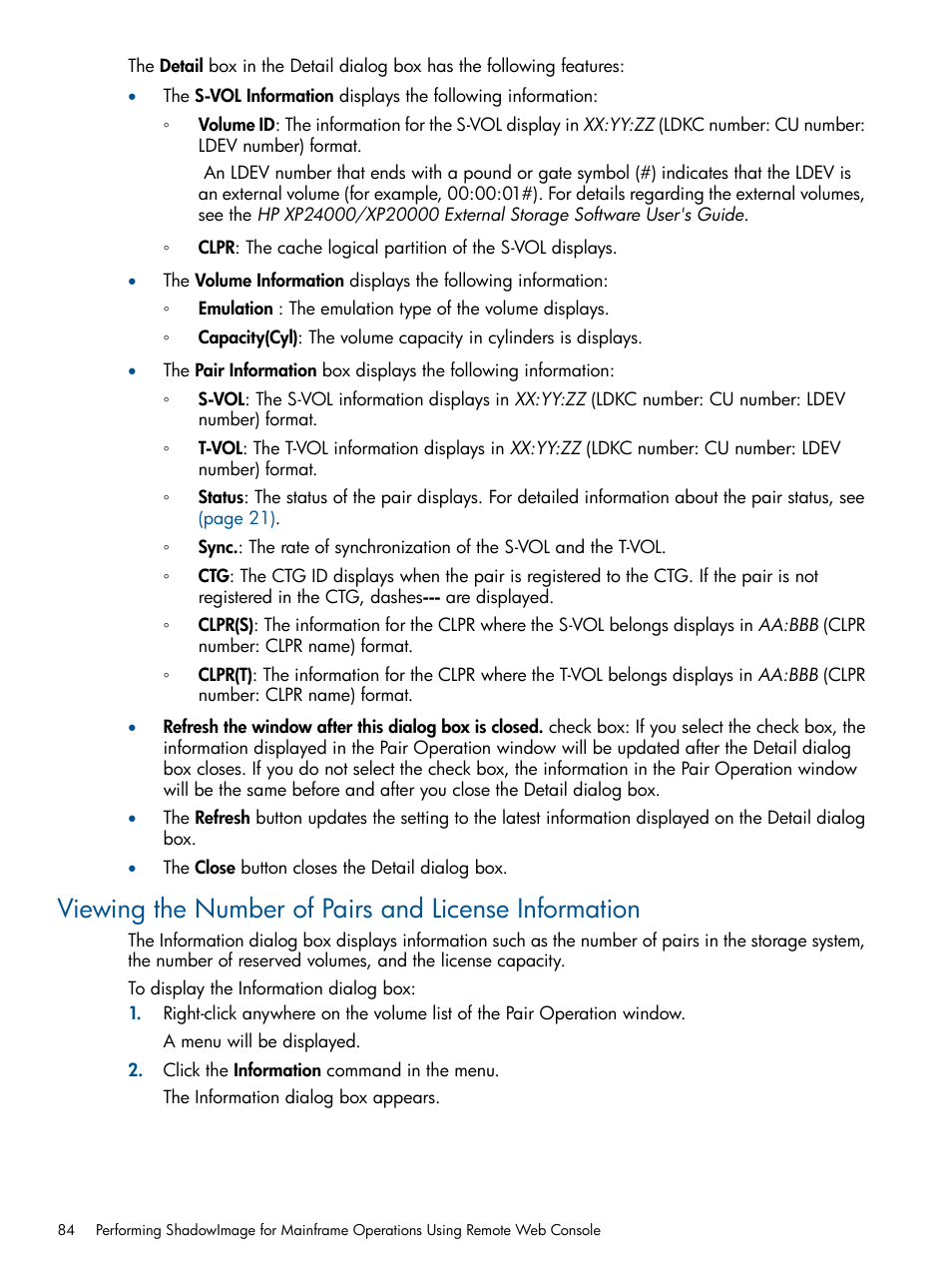 HP StorageWorks XP Remote Web Console Software User Manual | Page 84 / 114