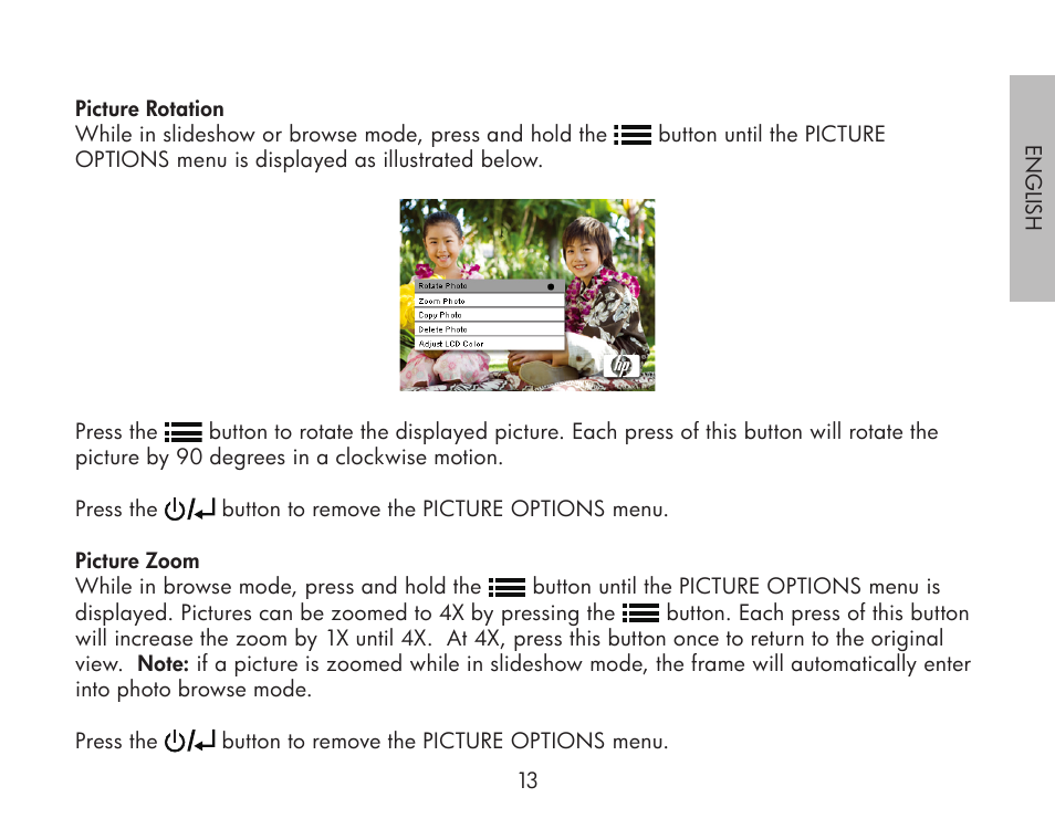 HP df300 Digital Picture Frame User Manual | Page 13 / 62