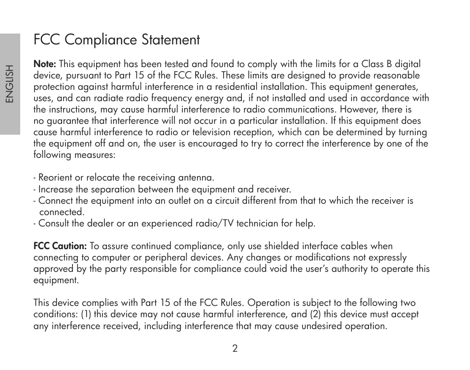 Fcc compliance statement | HP df300 Digital Picture Frame User Manual | Page 2 / 62