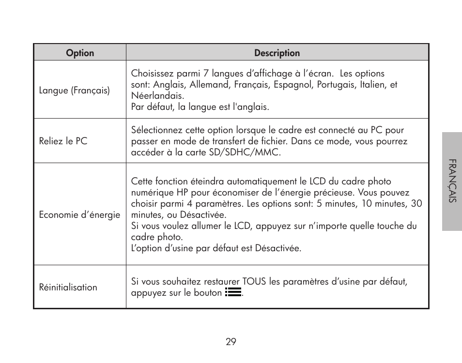 HP df300 Digital Picture Frame User Manual | Page 29 / 62