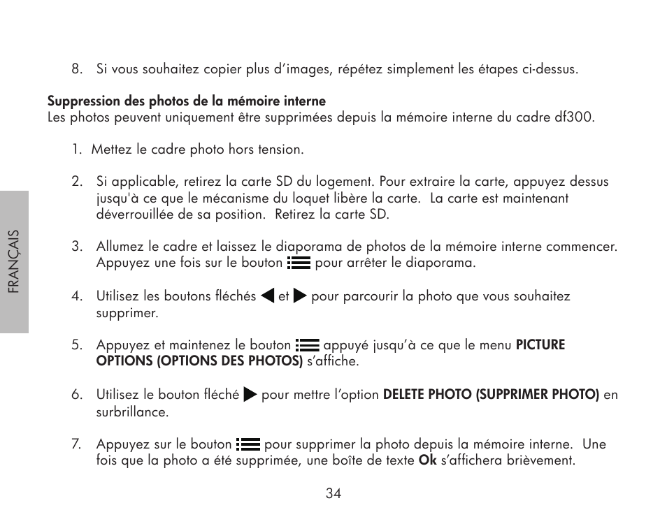 HP df300 Digital Picture Frame User Manual | Page 34 / 62