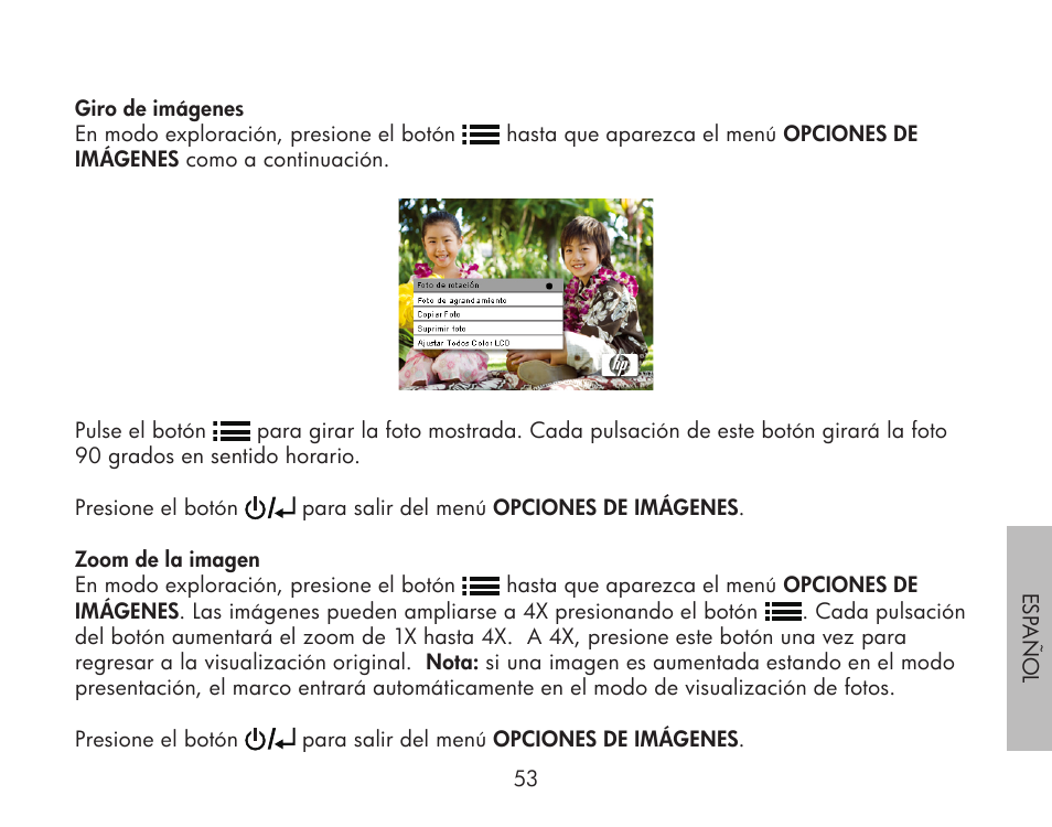HP df300 Digital Picture Frame User Manual | Page 53 / 62