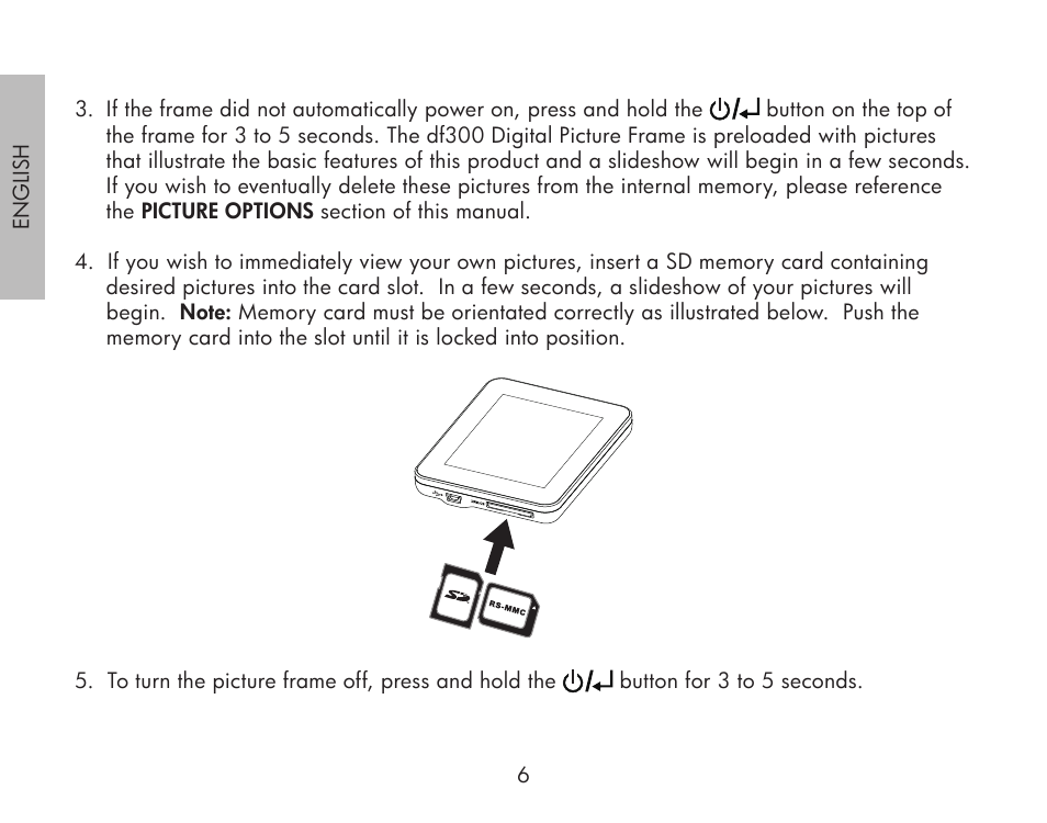HP df300 Digital Picture Frame User Manual | Page 6 / 62