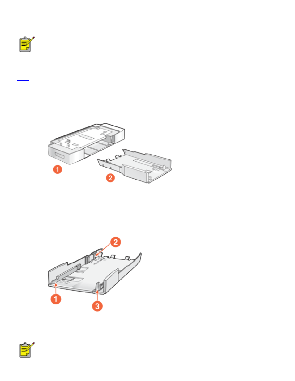 Sheet plain paper tray, Sheet plain paper tray accessory, Sheet plain | Paper tray | HP Deskjet 6127 Color Inkjet Printer User Manual | Page 19 / 137