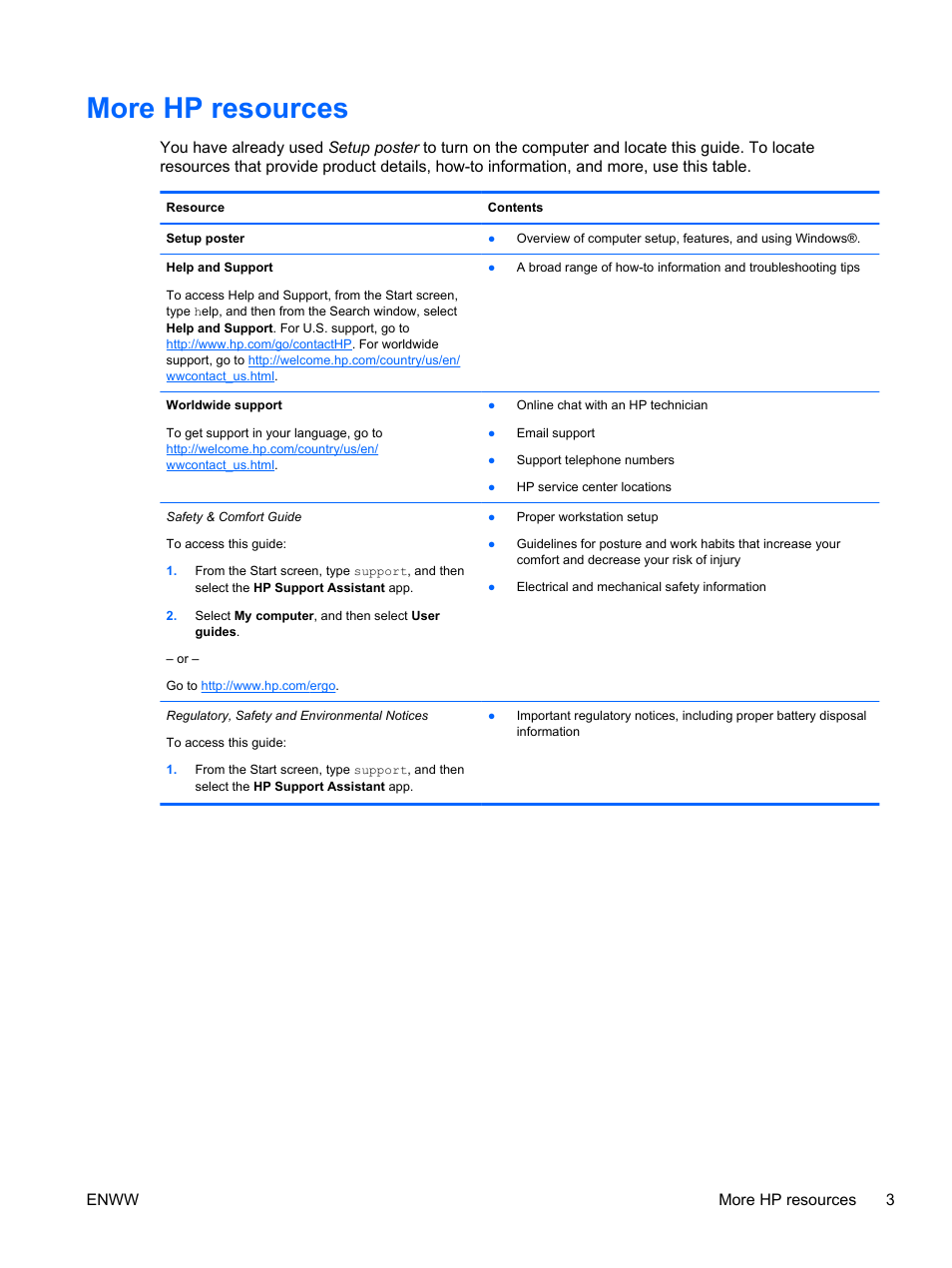 More hp resources | HP Spectre 13 Pro-Notebook PC User Manual | Page 13 / 89