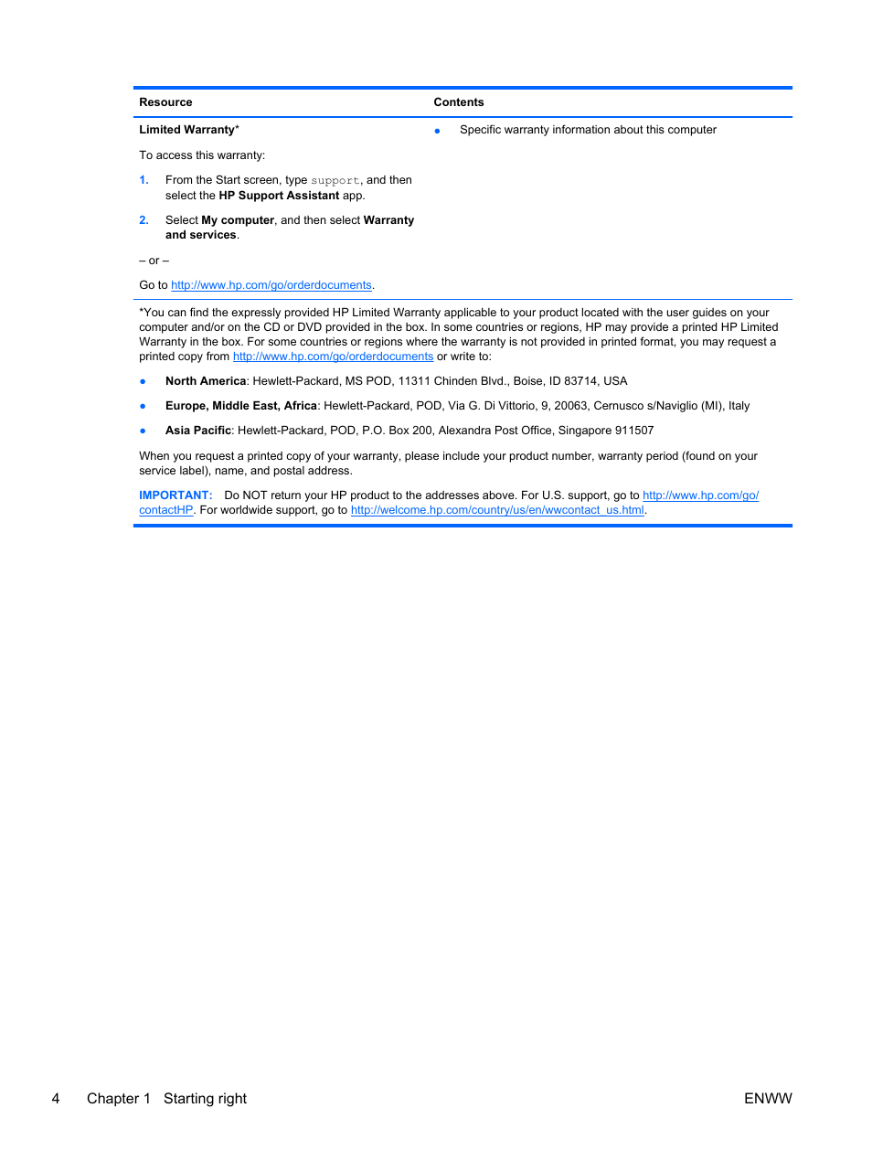 4chapter 1 starting right enww | HP Spectre 13 Pro-Notebook PC User Manual | Page 14 / 89