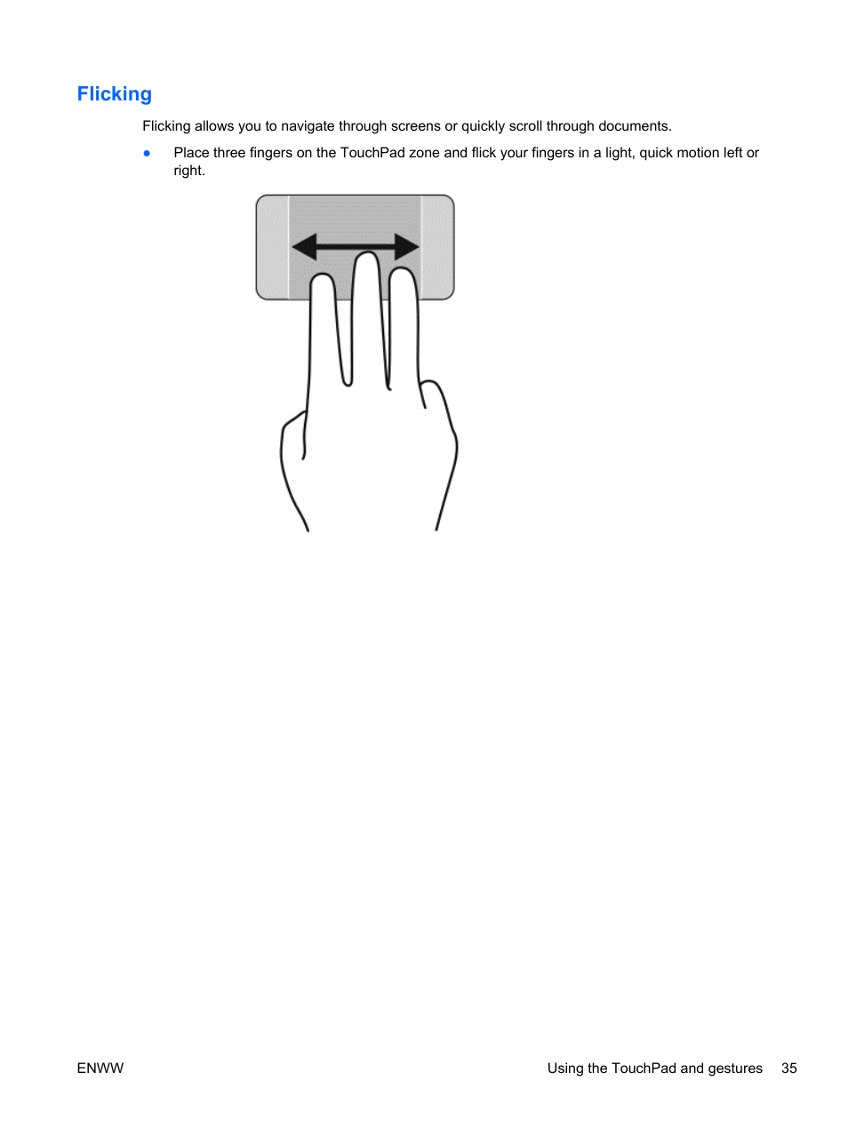 Flicking | HP Spectre 13 Pro-Notebook PC User Manual | Page 45 / 89