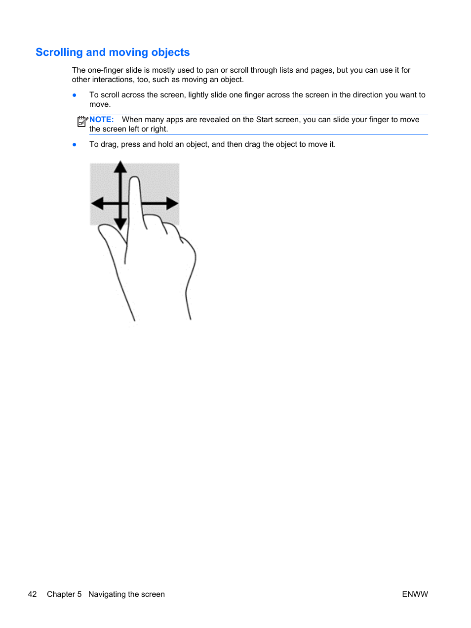 Scrolling and moving objects | HP Spectre 13 Pro-Notebook PC User Manual | Page 52 / 89