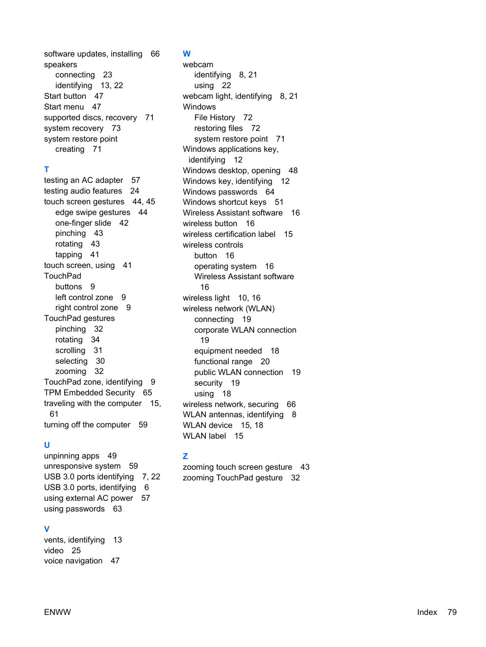 HP Spectre 13 Pro-Notebook PC User Manual | Page 89 / 89