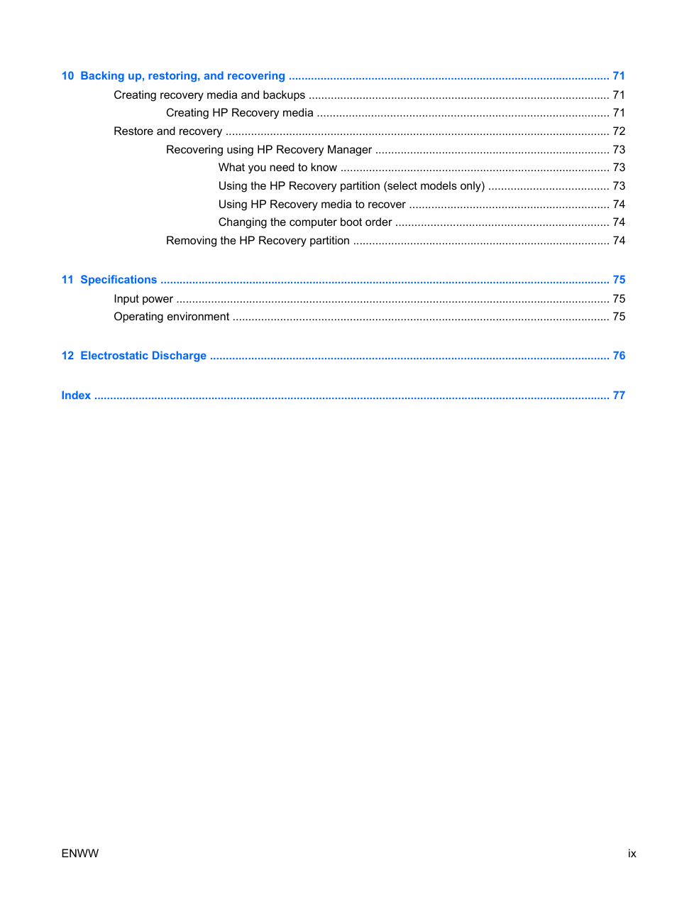 HP Spectre 13 Pro-Notebook PC User Manual | Page 9 / 89
