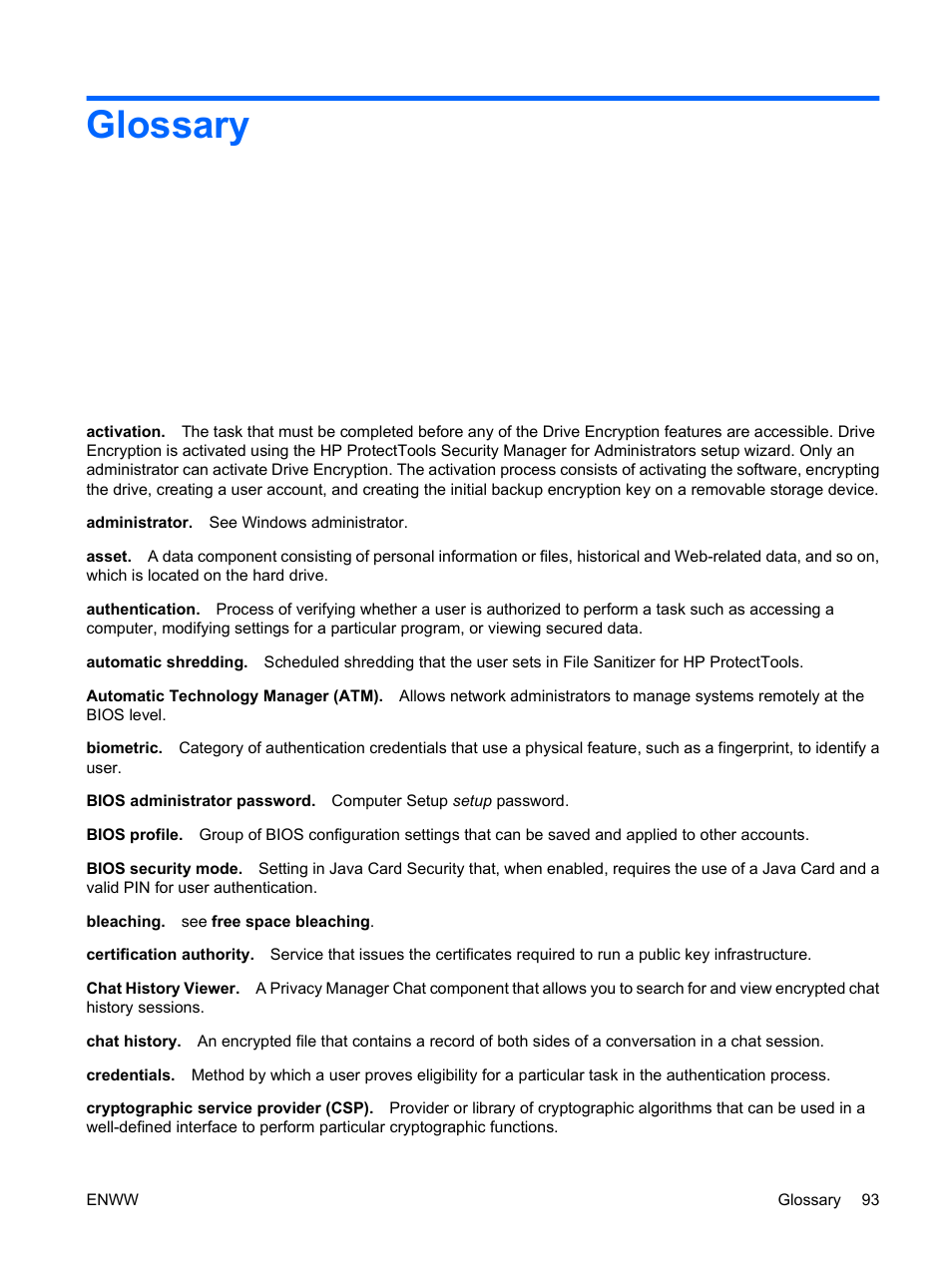 Glossary | HP Compaq dc7900 Small Form Factor PC User Manual | Page 103 / 110