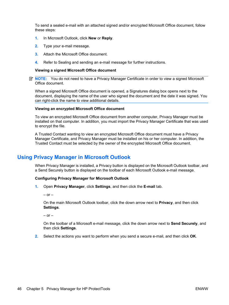 Using privacy manager in microsoft outlook | HP Compaq dc7900 Small Form Factor PC User Manual | Page 56 / 110