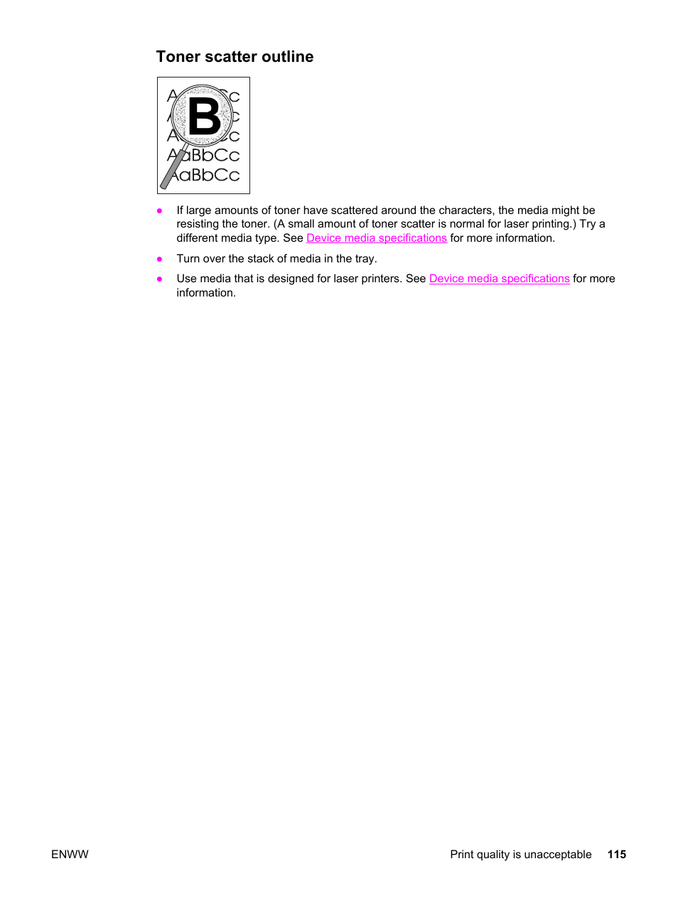 Toner scatter outline | HP LaserJet 3380 All-in-One Printer User Manual | Page 127 / 196
